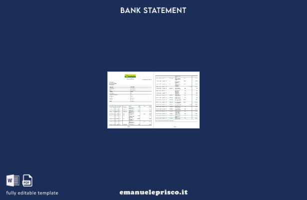 modello di pagine di parole di estratto conto bancario India KVB in stile verifi